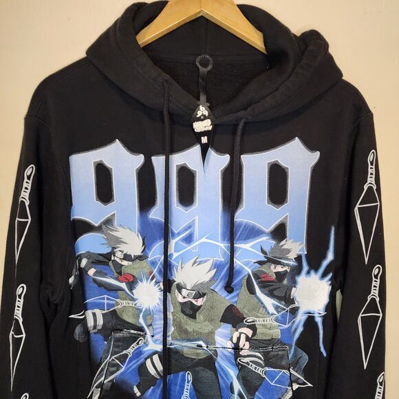 999 Club Naruto Shippuden Hoodie Sweatshirt Kakeshi Sensei Lightning Medium - Picture 7 of 12